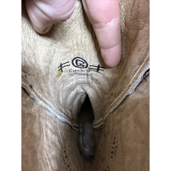 Circle G Brown Leather Embroidered Western Cowboy Boots Women's Size 10M - Picture 7 of 9